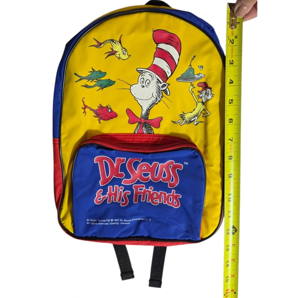 Vintage Dr. Suess and His Friends Backpack 1997 For Kids, Dolls, Dress Up New
